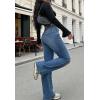 EMMIOL Flare Jeans for Women Trendy, Mid-High Waist Bootcut Bell Bottom Jeans, Stretchy Denim Y2K Pants with Pockets(Medium Blue)