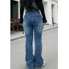 EMMIOL Flare Jeans for Women Trendy, Mid-High Waist Bootcut Bell Bottom Jeans, Stretchy Denim Y2K Pants with Pockets(Medium Blue)