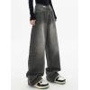 EMMIOL Jeans for Women Wide Leg Baggy Jeans Y2K Casual Loose Boyfriends Trousers Vintage Streetwear(A206-dark Grey)