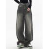 EMMIOL Jeans for Women Wide Leg Baggy Jeans Y2K Casual Loose Boyfriends Trousers Vintage Streetwear(A206-dark Grey)