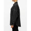 EMMIOL Women Denim Shirts Oversized Long Sleeve Button Down Blouse Distresse Jean Jacket Fall Outfits 2026(Black)