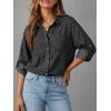 EMMIOL Women Denim Shirts Oversized Long Sleeve Button Down Blouse Distresse Jean Jacket Fall Outfits 2026(Black-thin)