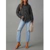 EMMIOL Women Denim Shirts Oversized Long Sleeve Button Down Blouse Distresse Jean Jacket Fall Outfits 2026(Black-thin)