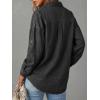 EMMIOL Women Denim Shirts Oversized Long Sleeve Button Down Blouse Distresse Jean Jacket Fall Outfits 2026(Black-thin)