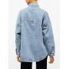 EMMIOL Women Denim Shirts Oversized Long Sleeve Button Down Blouse Distresse Jean Jacket Fall Outfits 2026(Blue)