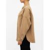 EMMIOL Women Denim Shirts Oversized Long Sleeve Button Down Blouse Distresse Jean Jacket Fall Outfits 2026(C1 Brown)