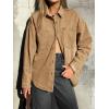 EMMIOL Women Denim Shirts Oversized Long Sleeve Button Down Blouse Distresse Jean Jacket Fall Outfits 2026(C1 Brown)