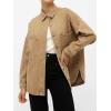 EMMIOL Women Denim Shirts Oversized Long Sleeve Button Down Blouse Distresse Jean Jacket Fall Outfits 2026(C1 Brown)