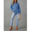 EMMIOL Women Denim Shirts Oversized Long Sleeve Button Down Blouse Distresse Jean Jacket Fall Outfits 2026(Dark Blue-thin)