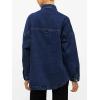 EMMIOL Women Denim Shirts Oversized Long Sleeve Button Down Blouse Distresse Jean Jacket Fall Outfits 2026(Deep Blue)