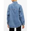 EMMIOL Women Denim Shirts Oversized Long Sleeve Button Down Blouse Distresse Jean Jacket Fall Outfits 2026(Light Blue)