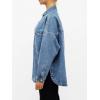 EMMIOL Women Denim Shirts Oversized Long Sleeve Button Down Blouse Distresse Jean Jacket Fall Outfits 2026(Light Blue)