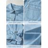 EMMIOL Women Denim Shirts Oversized Long Sleeve Button Down Blouse Distresse Jean Jacket Fall Outfits 2026(Light Blue-thin)