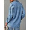 EMMIOL Women Denim Shirts Oversized Long Sleeve Button Down Blouse Distresse Jean Jacket Fall Outfits 2026(Mid Blue-thin)