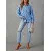 EMMIOL Women Denim Shirts Oversized Long Sleeve Button Down Blouse Distresse Jean Jacket Fall Outfits 2026(Mid Blue-thin)
