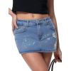 EMMIOL Women Denim Skort Skirt Stretchy Mid Waist Y2K Sexy Mini Skirts Dressy Casual Jean Skorts