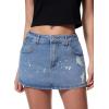 EMMIOL Women Denim Skort Skirt Stretchy Mid Waist Y2K Sexy Mini Skirts Dressy Casual Jean Skorts