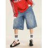EMMIOL Women Jean Jorts Baggy Loose Fit Jean Shorts 2026 Summer Trendy Wide Leg Long Denim Shorts Y2K Clothes(Ab001-blue)