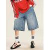 EMMIOL Women Jean Jorts Baggy Loose Fit Jean Shorts 2026 Summer Trendy Wide Leg Long Denim Shorts Y2K Clothes(Ab003-blue)