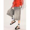 EMMIOL Women Jean Jorts Baggy Loose Fit Jean Shorts 2026 Summer Trendy Wide Leg Long Denim Shorts Y2K Clothes(Ab004-grey)