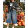 EMMIOL Women Jean Jorts Baggy Loose Fit Jean Shorts 2026 Summer Trendy Wide Leg Long Denim Shorts Y2K Clothes(Denim Blue)