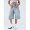 EMMIOL Women Jean Jorts Baggy Loose Fit Jean Shorts 2026 Summer Trendy Wide Leg Long Denim Shorts Y2K Clothes(Light Blue)