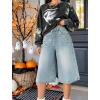 EMMIOL Women Jean Jorts Baggy Loose Fit Jean Shorts 2026 Summer Trendy Wide Leg Long Denim Shorts Y2K Clothes(Light Blue)