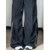 EMMIOL Y2K Baggy Nylon Track Pants Women High Waist Contrast Trousers(Blue1)