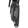 EMMIOL Jeans for Women Wide Leg Baggy Jeans Y2K Casual Loose Boyfriends Trousers Vintage Streetwear(A206-dark Grey)