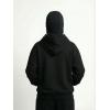 EMMIOL Balaclava Oversized Full Zip Hoodie With Built-In Wind Proof Mask Long Sleeve Pullover Sweatshirt With Pocket(A-black)