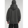 EMMIOL Balaclava Oversized Full Zip Hoodie With Built-In Wind Proof Mask Long Sleeve Pullover Sweatshirt With Pocket(A-dark Grey)