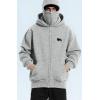 EMMIOL Balaclava Oversized Full Zip Hoodie With Built-In Wind Proof Mask Long Sleeve Pullover Sweatshirt With Pocket(A-light Grey)