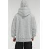 EMMIOL Balaclava Oversized Full Zip Hoodie With Built-In Wind Proof Mask Long Sleeve Pullover Sweatshirt With Pocket(A-light Grey)