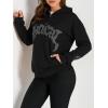 EMMIOL Balaclava Oversized Full Zip Hoodie With Built-In Wind Proof Mask Long Sleeve Pullover Sweatshirt With Pocket(B-black)
