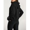 EMMIOL Balaclava Oversized Full Zip Hoodie With Built-In Wind Proof Mask Long Sleeve Pullover Sweatshirt With Pocket(B-black)