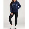 EMMIOL Balaclava Oversized Full Zip Hoodie With Built-In Wind Proof Mask Long Sleeve Pullover Sweatshirt With Pocket(B-dark Blue)