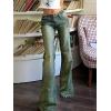 EMMIOL Women Baggy Jeans Mid-Low Waist Boyfriend Streetwear Vintage Jeans Wide Leg Denim Pants(Blue-green)