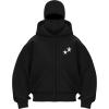 EMMIOL Balaclava Oversized Full Zip Hoodie With Built-In Wind Proof Mask Long Sleeve Pullover Sweatshirt With Pocket(A-black)