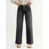 EMMIOL 047 Mid Rise Straight Leg Womens Baggy Jeans, Y2K Boyfriend Wide Leg Cute Trendy Loose Fit Denim Pants Stretch(047-black 2)