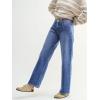 EMMIOL 047 Mid Rise Straight Leg Womens Baggy Jeans, Y2K Boyfriend Wide Leg Cute Trendy Loose Fit Denim Pants Stretch(047-blue)