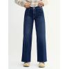 EMMIOL 047 Mid Rise Straight Leg Womens Baggy Jeans, Y2K Boyfriend Wide Leg Cute Trendy Loose Fit Denim Pants Stretch(047-dark Blue)