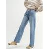 EMMIOL 047 Mid Rise Straight Leg Womens Baggy Jeans, Y2K Boyfriend Wide Leg Cute Trendy Loose Fit Denim Pants Stretch(047-vintage Blue)