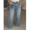 EMMIOL 2026 Women’s Mid High Waisted Wide Leg Jeans Rivet Y2K Baggy Jeans Trendy Loose Straight Denim Pants with Pockets(Bb001-light Blue)