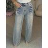 EMMIOL 2026 Women’s Mid High Waisted Wide Leg Jeans Rivet Y2K Baggy Jeans Trendy Loose Straight Denim Pants with Pockets(Bb001-retro Blue)
