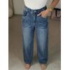 EMMIOL 2026 Women’s Mid High Waisted Wide Leg Jeans Rivet Y2K Baggy Jeans Trendy Loose Straight Denim Pants with Pockets(Bb002-blue)