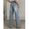 EMMIOL 2026 Women’s Mid High Waisted Wide Leg Jeans Rivet Y2K Baggy Jeans Trendy Loose Straight Denim Pants with Pockets(Bb002-sky Blue)