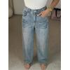 EMMIOL 2026 Women’s Mid High Waisted Wide Leg Jeans Rivet Y2K Baggy Jeans Trendy Loose Straight Denim Pants with Pockets(Bb002-sky Blue)
