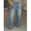 EMMIOL 2026 Women’s Mid High Waisted Wide Leg Jeans Rivet Y2K Baggy Jeans Trendy Loose Straight Denim Pants with Pockets(Bb002-sky Blue)