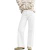 EMMIOL 047 Mid Rise Straight Leg Womens Baggy Jeans, Y2K Boyfriend Wide Leg Cute Trendy Loose Fit Denim Pants Stretch(047-white)