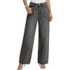 EMMIOL 2026 Women’s Mid High Waisted Wide Leg Jeans Rivet Y2K Baggy Jeans Trendy Loose Straight Denim Pants with Pockets(Bb002-gray Black)